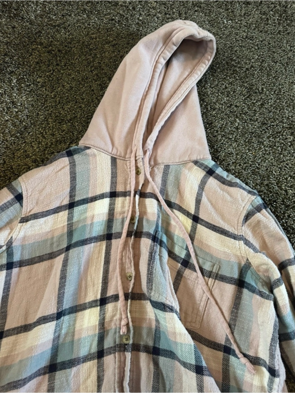 American Eagle Soft Mauve Hoodie with Drawstrings - Picture 3 of 4